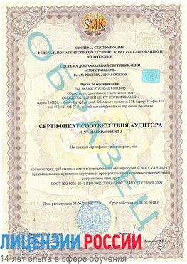 Образец сертификата соответствия аудитора №ST.RU.EXP.00005397-3 Менделеевск Сертификат ISO/TS 16949